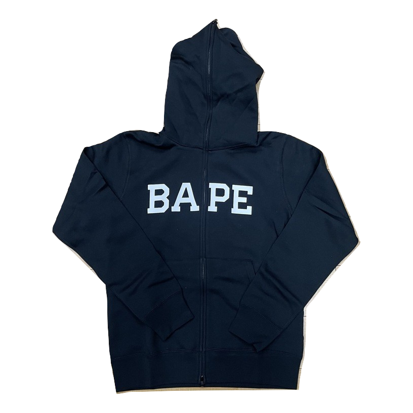 A Bathing Ape Happy New Year 2021 BAPE Logo Full Zip Hoodie - Black Bape
