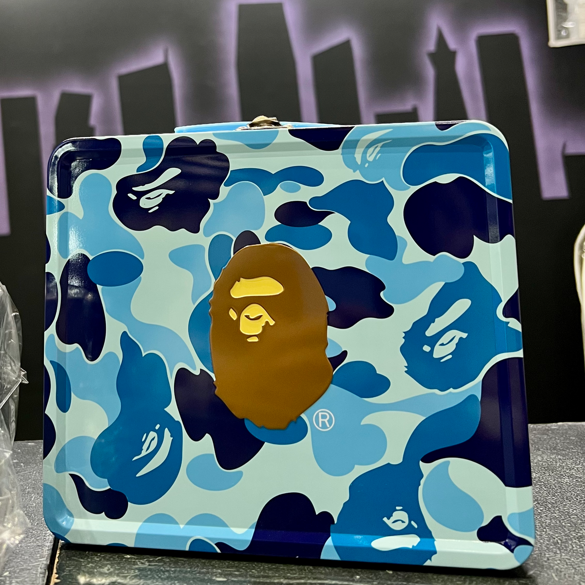 A Bathing Ape Blue Camo Lunch Box Bape