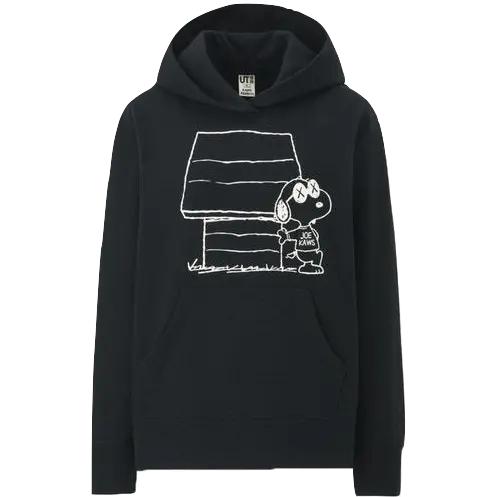 KAWS x Uniqlo x Peanuts Joe Kaws Doghouse Hoodie - Black - Used Kaws