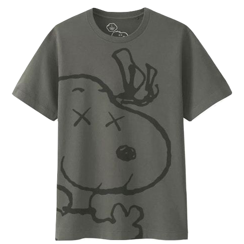 Kaws x Uniqlo x Peanuts Snoopy Face Tee - Gray