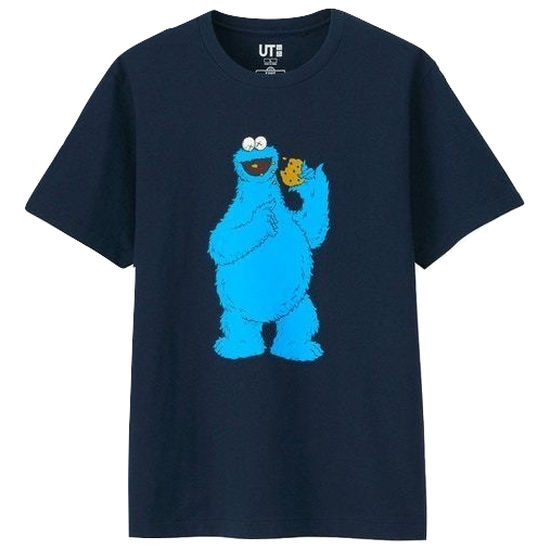 Kaws x Uniqlo x Sesame Street Cookie Monster Tee - Navy Uniqlo