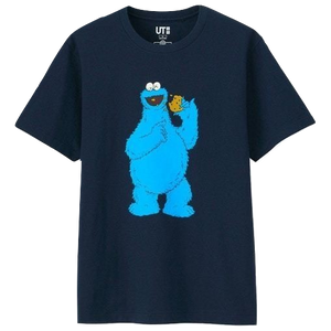 Kaws x Uniqlo x Sesame Street Cookie Monster Tee - Navy
