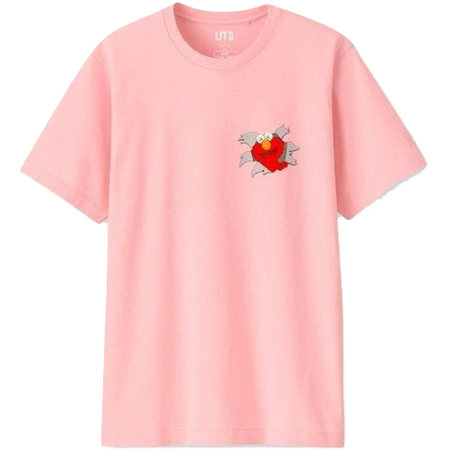 Kaws x Uniqlo x Sesame Street Elmo Tee - Pink - Used Uniqlo