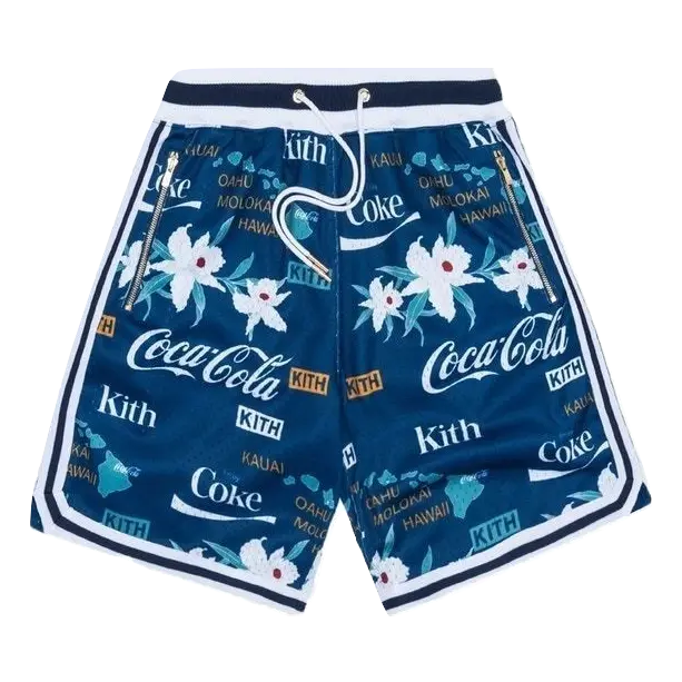 Kith x Coca-Cola x Mitchell & Ness Hawaii Shorts - Blue Kith