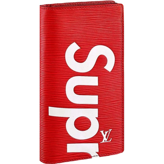 Supreme x Louis Vuitton Brazza Wallet Epi - Red