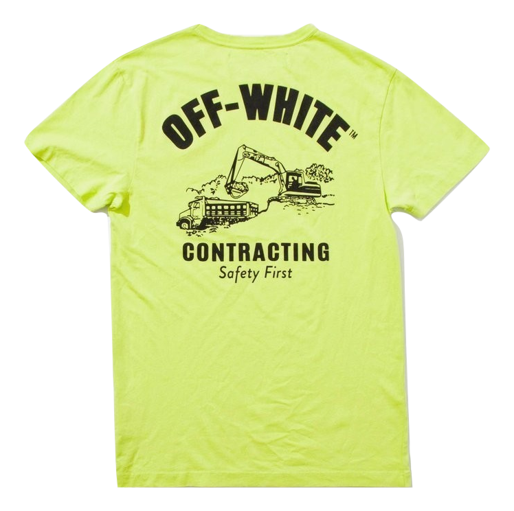 Off white construction hot sale t shirt