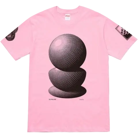 Supreme MC Escher Three Spheres Tee - Pink Supreme