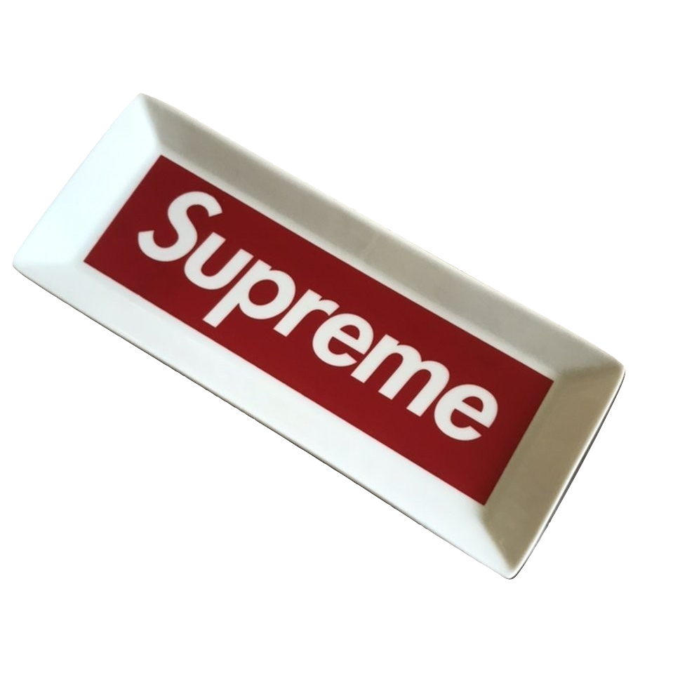 Supreme Ceramic Ash Tray - White/Red