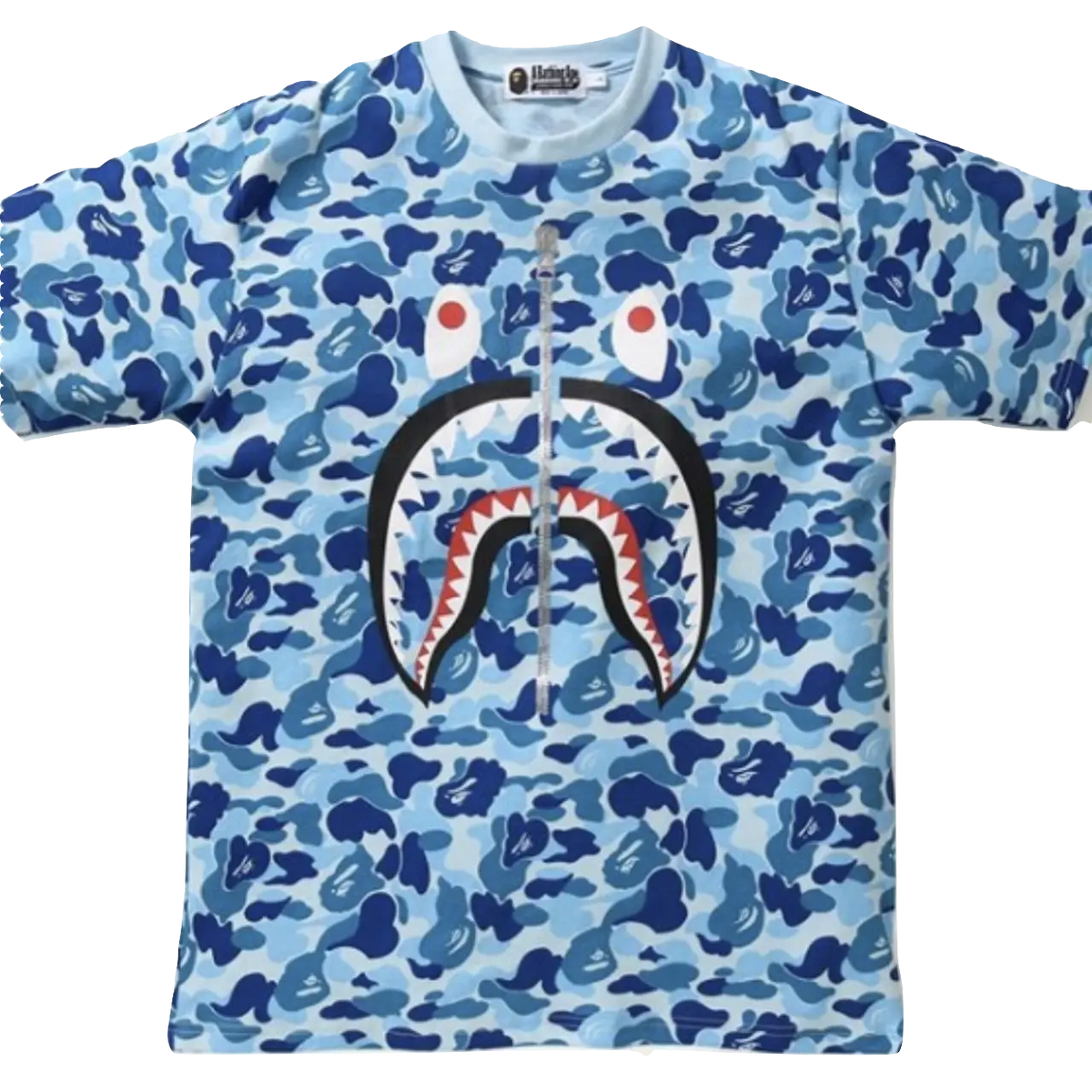 A Bathing Ape ABC Shark Tee - Blue - Used Bape