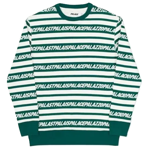 Palace Multi Lingual Crew - Green/White - Used Palace