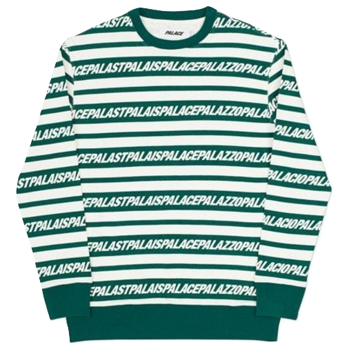Palace Multi Lingual Crew - Green/White - Used