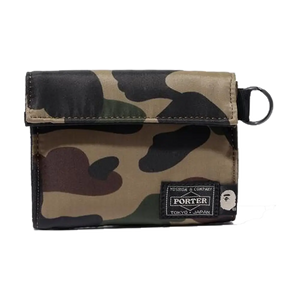 Porter 1st Camo Bathing Ape Wallet - Green Camo Bape