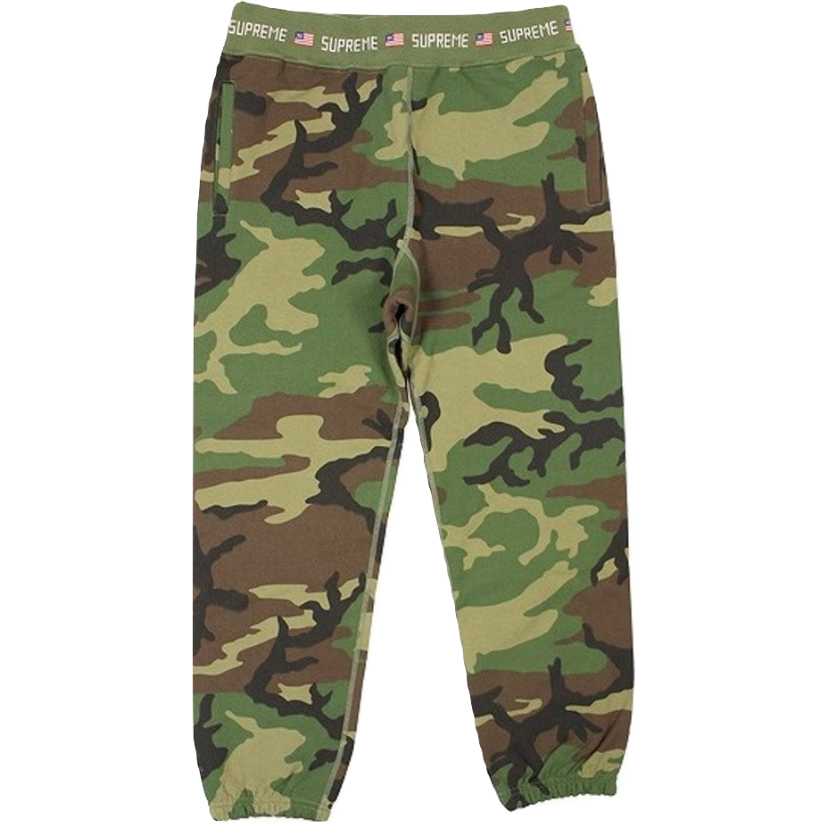 Supreme Logo Rib Sweatpants - Camo - Used