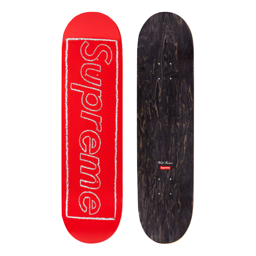 Supreme KAWS Chalk Logo Skateboard - Red