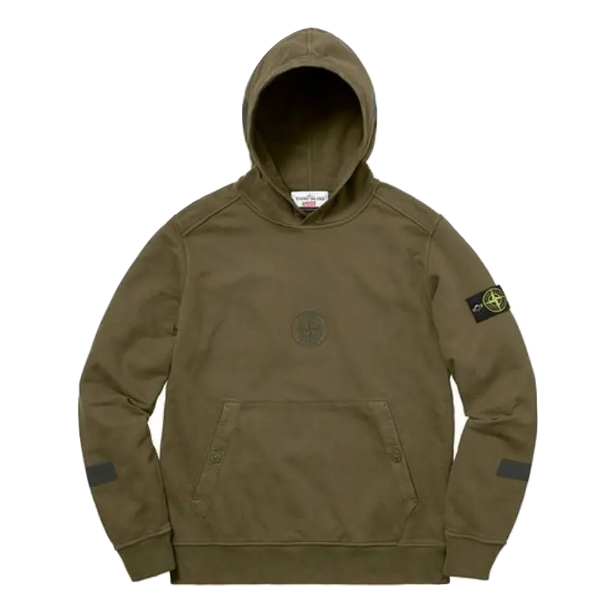 Supreme x Stone Island Hoodie - Olive Supreme