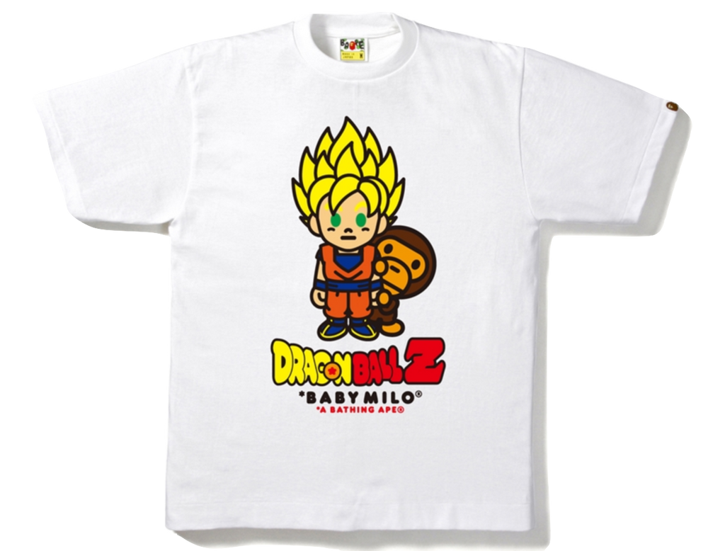 Bape X Dragon Ball Z Tee #1 Super Sayin Goku + Baby Milo