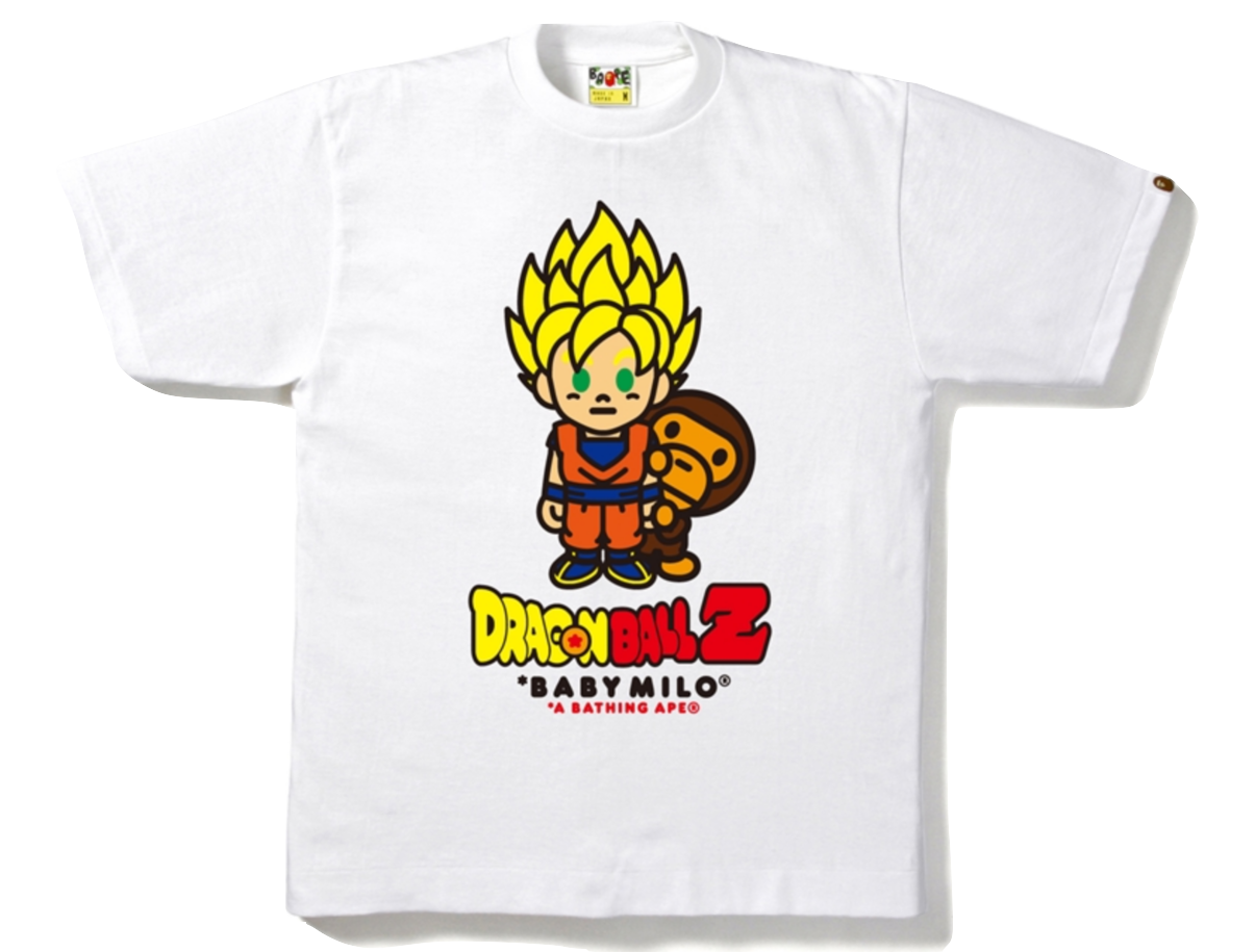 Bape X Dragon Ball Z Tee #1 Super Sayin Goku + Baby Milo