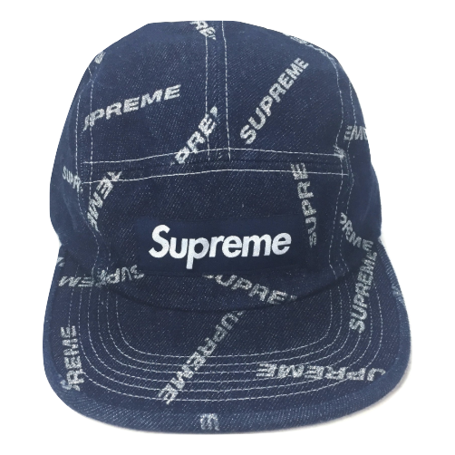 Supreme Box Logo Denim Bling Cap - Blue