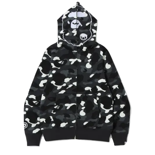 A Bathing Ape City Camo 2nd Ape Full Zip Hoodie - Black Bape