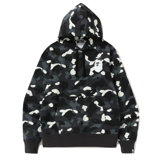 A Bathing Ape City Camo Pullover Hoodie - Black - Used Bape
