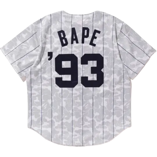 A Bathing Ape x Mitchell & Ness Yankees Baseball Jersey - White Bape
