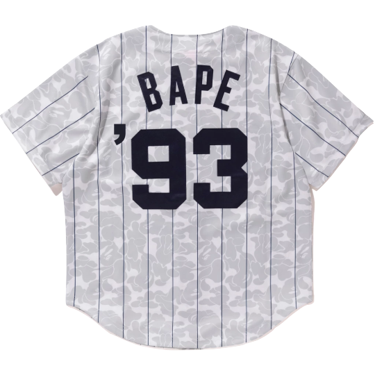 A Bathing Ape x Mitchell & Ness Yankees Baseball Jersey - White - Used Bape