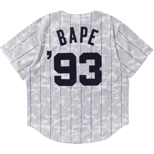 A Bathing Ape x Mitchell & Ness Yankees Baseball Jersey - White - Used Bape