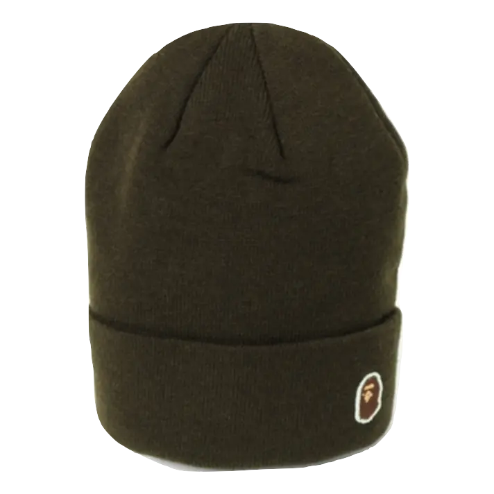 A Bathing Ape Ape Head One Point Beanie - Green Bape