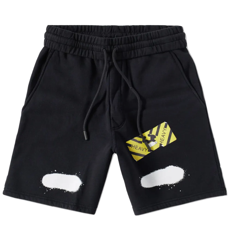 OFF White Diag Spray Sweatshorts - Black - Used