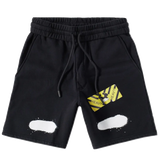 OFF White Diag Spray Sweatshorts - Black - Used