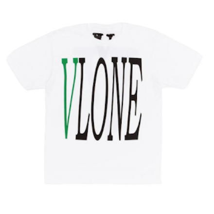 VLone Classic Logo Tee - White/Green - Used