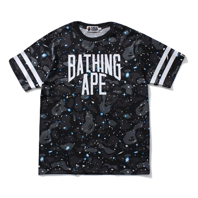 A Bathing Ape Space Camo NYC Logo Tee - Black Bape