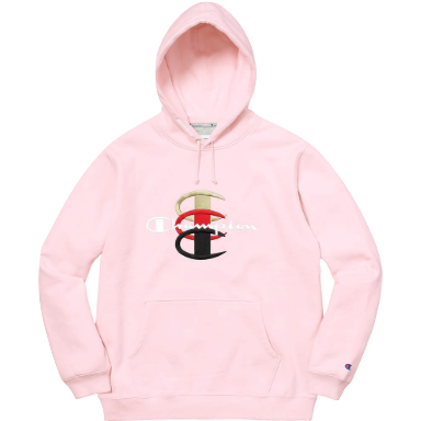 Supreme x Champion Stacked C Hooded Sweatshirt - Light Pink Supreme