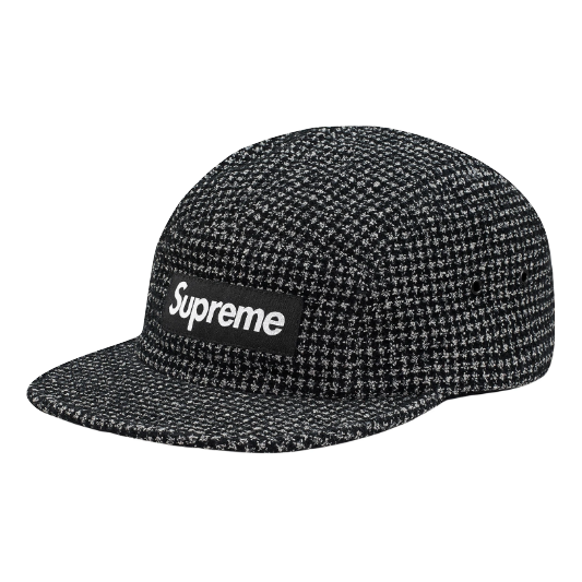 Supreme Boucla Houndstooth Camp Cap - Black