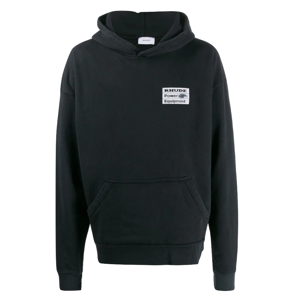 Rhude Power Equipment Hoodie - Black - Used Rhude
