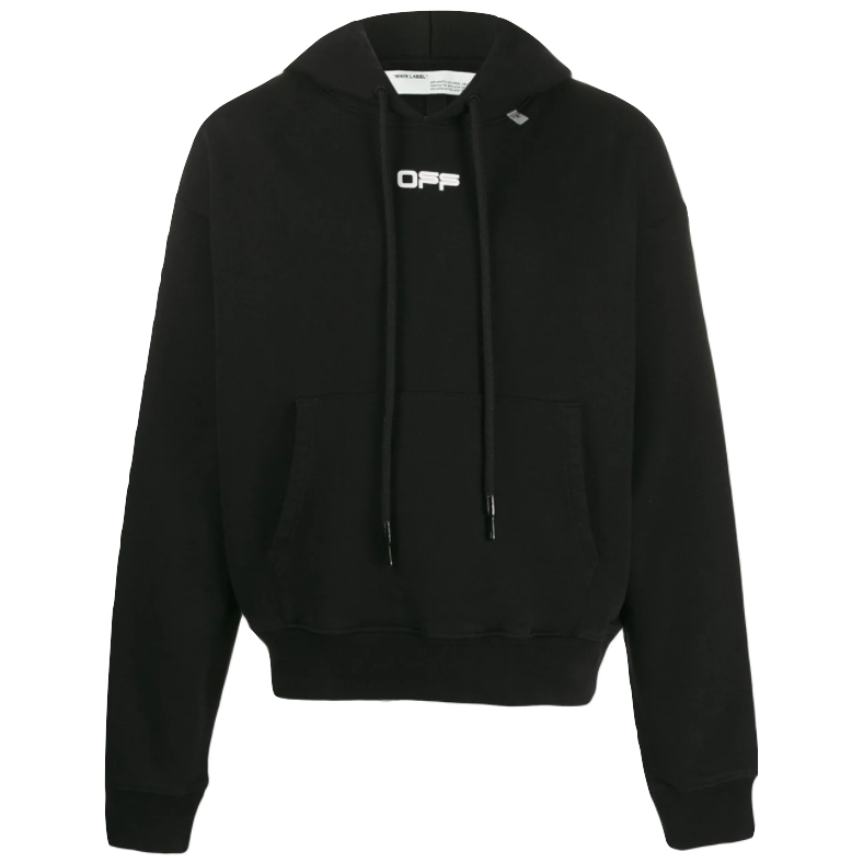 Off-White Wavy Line Logo Hoodie - Black OFF-WHITE