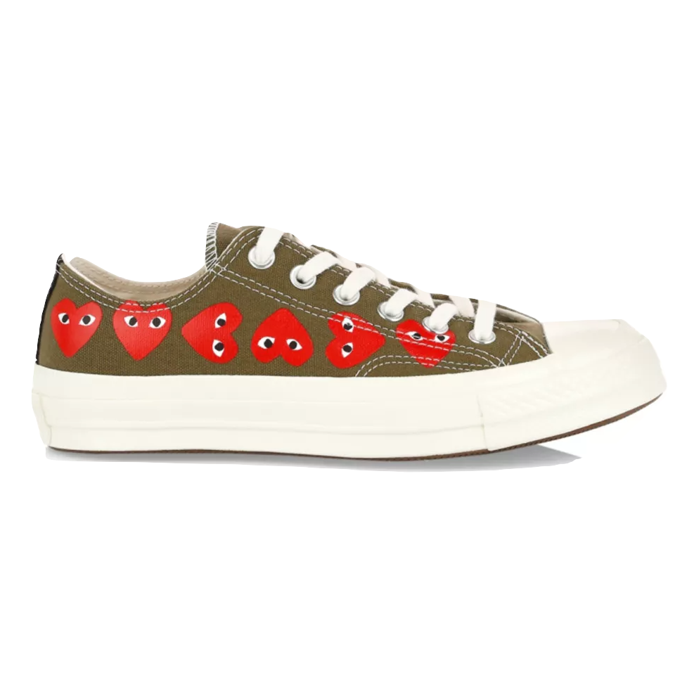 Converse Chuck Taylor All Star 70s Low Top CDG Multi-Heart - Khaki Comme Des Garcon