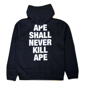 A Bathing Ape "Ape Shall Never Kill Ape" Hoodie - Black - Used Bape