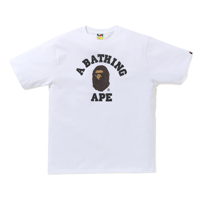 A Bathing Ape Glass Beads College Tee - White Bape