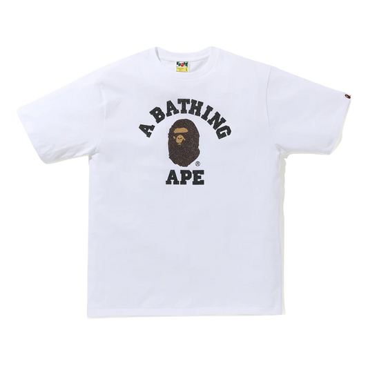 A Bathing Ape Glass Beads College Tee - White