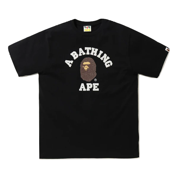 A Bathing Ape Glass Beads College Tee - Black Bape