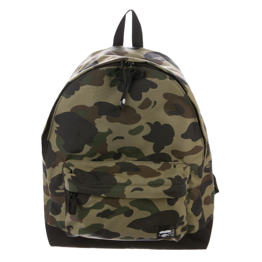 A Bathing Ape Head Camo Backpack - Green Camo - Used