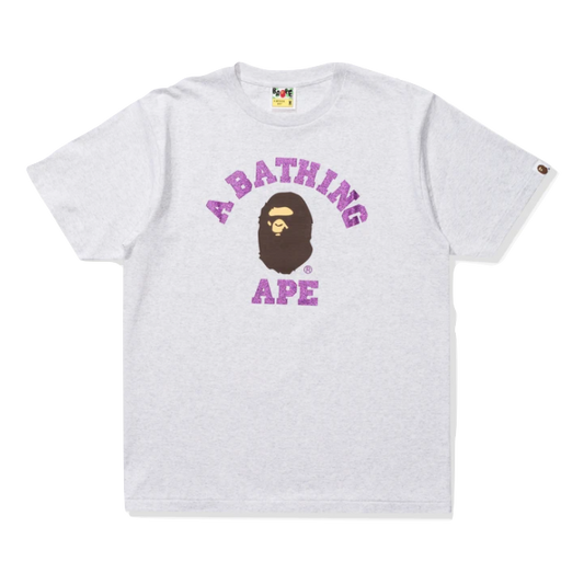 A Bathing Ape Glitter College Tee - Grey/Purple