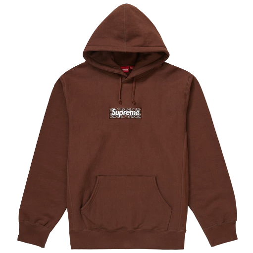 Supreme Bandana Box Logo Hooded Sweatshirt - Dark Brown - Used