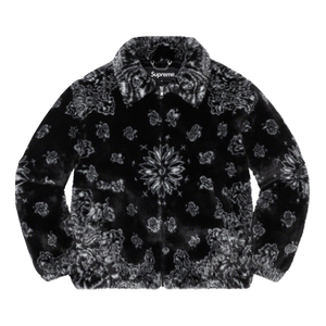 Supreme Bandana Faux Fur Bomber Jacket - Black Supreme