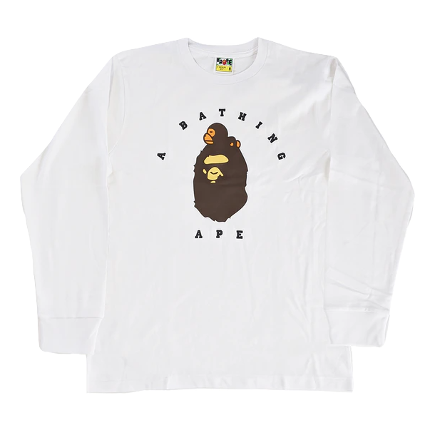 A Bathing Ape Happy New Year 2021 Milo on Ape Head  Long Sleeve - White Bape