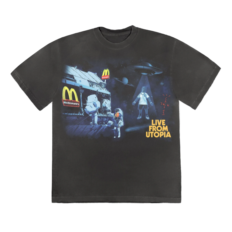 Travis Scott x McDonald's Live From Utopia T-Shirt - Black Travis Scott