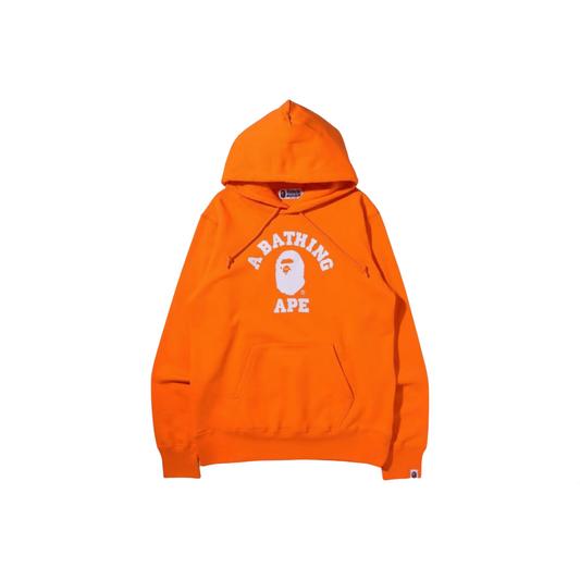 A Bathing Ape College Pullover Hoodie - Orange/White