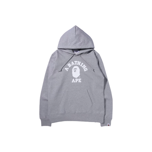 A Bathing Ape College Pullover Hoodie - Grey/White