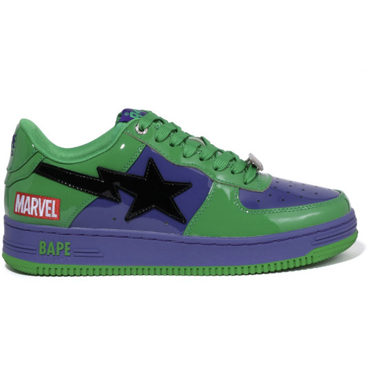 A Bathing Ape Bapesta Low M1 Marvel - Hulk 2022 - Used